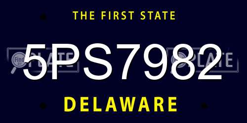 5PS7982 Delaware License Plate