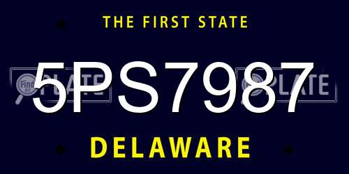 5PS7987 Delaware License Plate