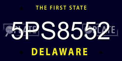 5PS8552 Delaware License Plate