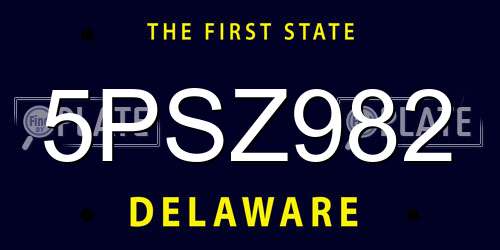 5PSZ982 Delaware License Plate