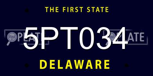 5PT034 Delaware License Plate