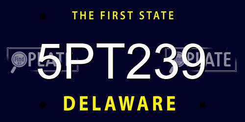 5PT239 Delaware License Plate