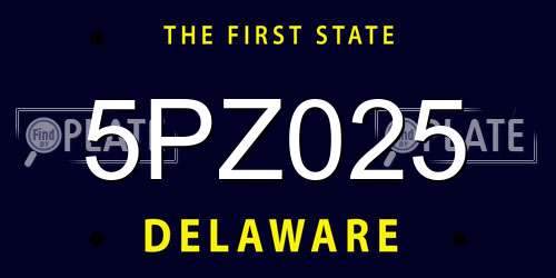 5PZ025 Delaware License Plate