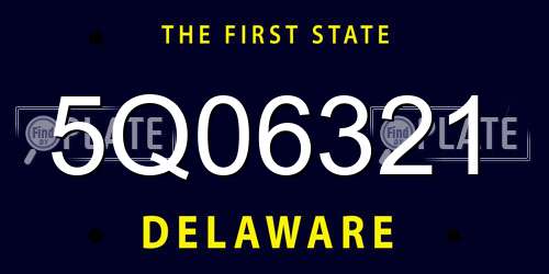 5Q06321 Delaware License Plate