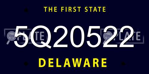 5Q20522 Delaware License Plate