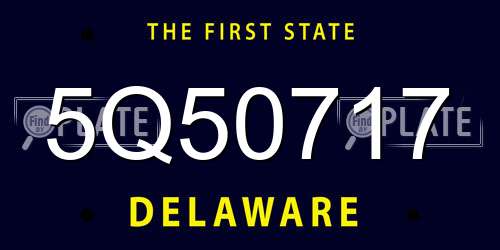 5Q50717 Delaware License Plate