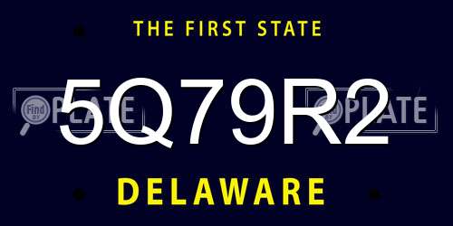 5Q79R2 Delaware License Plate