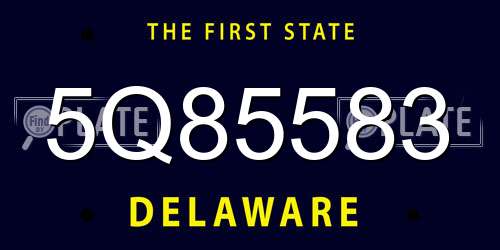 5Q85583 Delaware License Plate