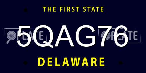 5QAG76 Delaware License Plate