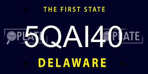 5QAI40 Delaware License Plate