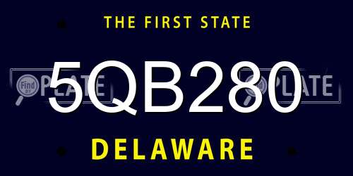 5QB280 Delaware License Plate