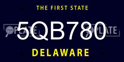 5QB780 Delaware License Plate