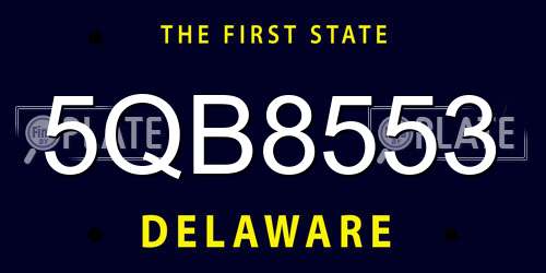 5QB8553 Delaware License Plate