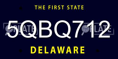 5QBQ712 Delaware License Plate