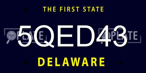 5QED43 Delaware License Plate
