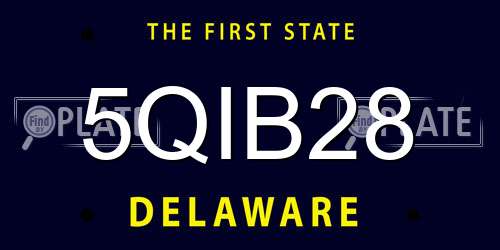 5QIB28 Delaware License Plate