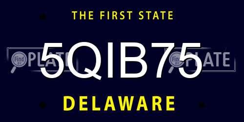 5QIB75 Delaware License Plate