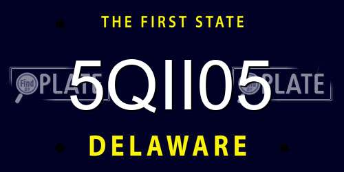 5QII05 Delaware License Plate