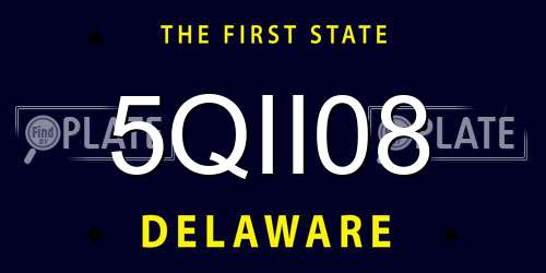 5QII08 Delaware License Plate