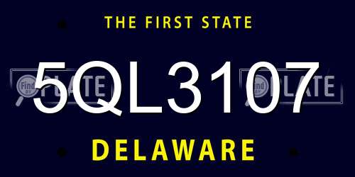 5QL3107 Delaware License Plate