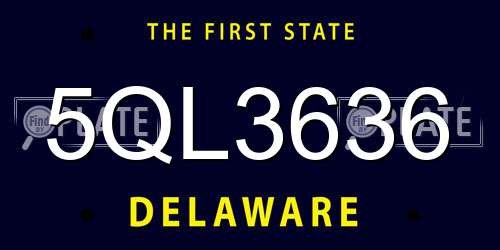 5QL3636 Delaware License Plate