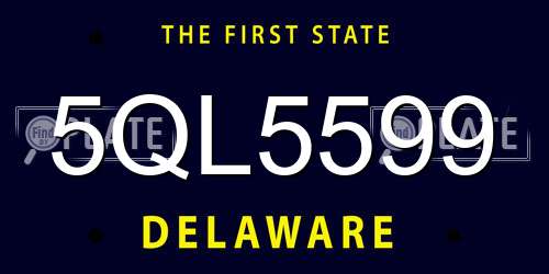 5QL5599 Delaware License Plate