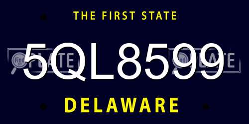 5QL8599 Delaware License Plate