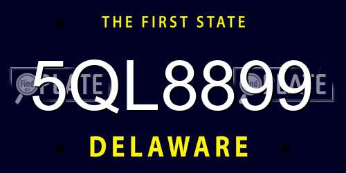 5QL8899 Delaware License Plate
