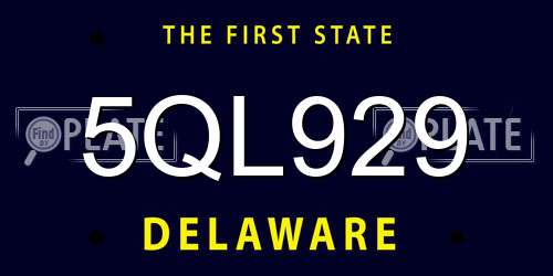 5QL929 Delaware License Plate
