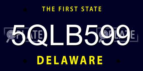 5QLB599 Delaware License Plate