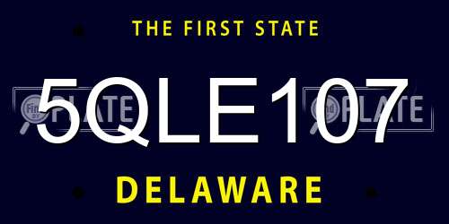 5QLE107 Delaware License Plate