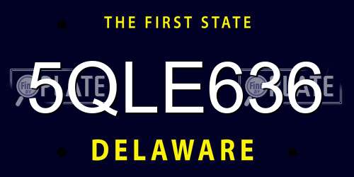 5QLE636 Delaware License Plate