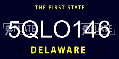5QLO146 Delaware License Plate