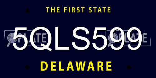 5QLS599 Delaware License Plate