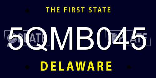 5QMB045 Delaware License Plate