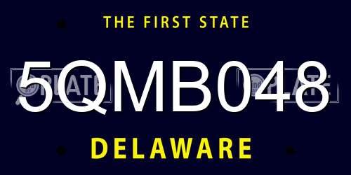 5QMB048 Delaware License Plate