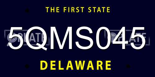 5QMS045 Delaware License Plate