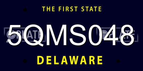 5QMS048 Delaware License Plate