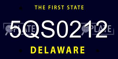 5QS0212 Delaware License Plate