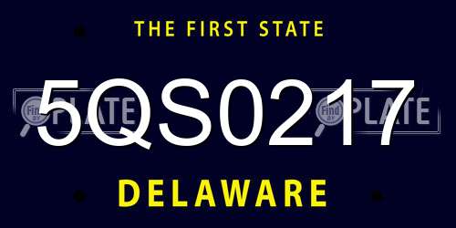 5QS0217 Delaware License Plate