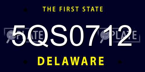 5QS0712 Delaware License Plate