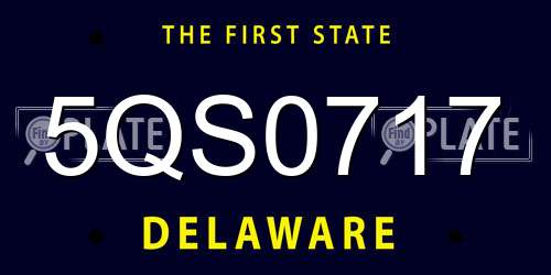 5QS0717 Delaware License Plate