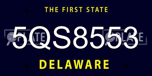 5QS8553 Delaware License Plate