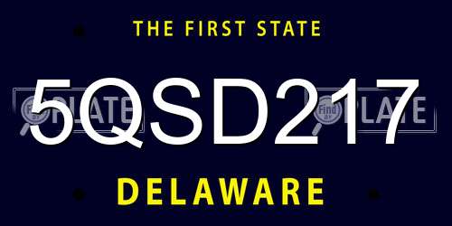 5QSD217 Delaware License Plate
