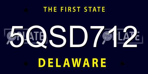 5QSD712 Delaware License Plate