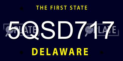 5QSD717 Delaware License Plate