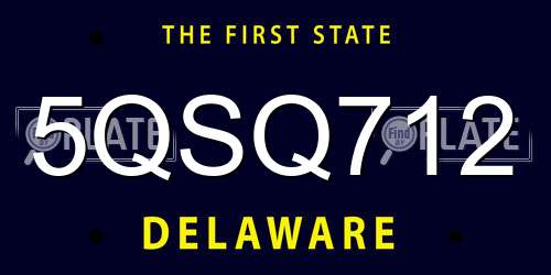 5QSQ712 Delaware License Plate
