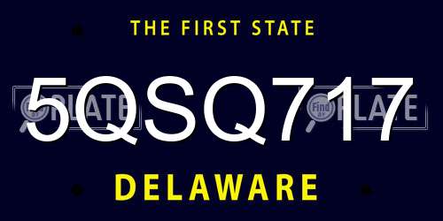 5QSQ717 Delaware License Plate