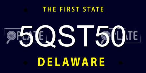 5QST50 Delaware License Plate