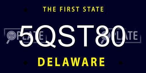 5QST80 Delaware License Plate
